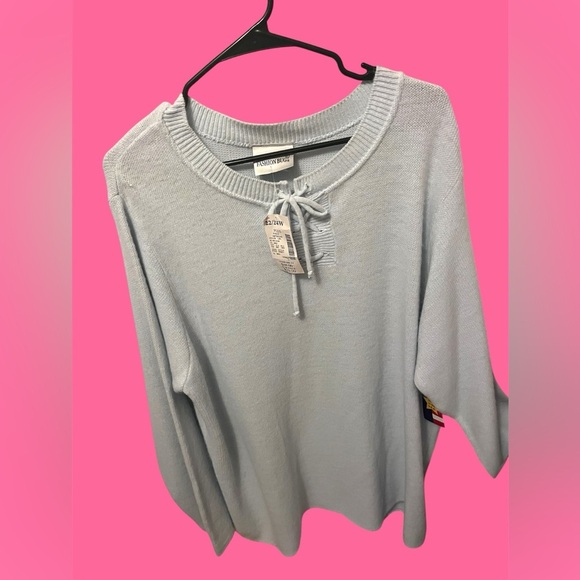 Fashion Bug Women's Soft Blue Crew Neck Sweater - Picture 1 of 8